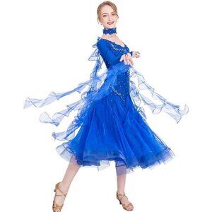 Women’s Ballroom Dance Dress Modern Waltz Tango Dancing Clothes